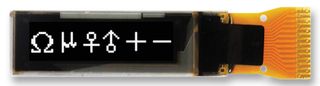 MIDAS DISPLAYS MCOT096016AY-WI OLED de Gráficos, 96 x 16, Blanco sobre Negro, 2.8V, I2C, 26.3mm x 8mm, -40 °C
