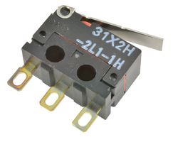 ARATAS D2FD-2L1-1H Microswitch, Ultra Subminiature, Hinge Lever, SPDT, Solder, 2 A, 30 V
