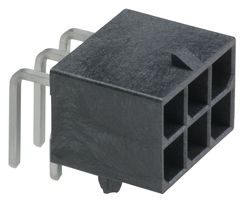 MOLEX 76825-0006 Pin Header, Power, Wire-to-Board, 5.7 mm, 2 Rows, 6 Contacts, Through Hole Right Angle