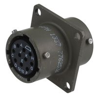 AMPHENOL INDUSTRIAL PTB12-10PS Circular Connector, PT Series, MIL-DTL-26482 Series I, Thru Bulkhead Receptacle, 10 Contacts