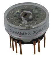 NKK SWITCHES MRF206 Interruptor Giratorio, 6 Posiciones, 2 polos, 30 °, 100 mA, 28 V, Serie MR