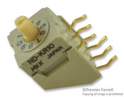 NKK SWITCHES NDKR10H Interruptor Giratorio, 10 Posiciones, 1 polos, ND Series