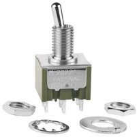 NKK SWITCHES M2022S3S4W01 Interruptor (Switch) de Palanca, Encendido-Encendido, DPDT, No Iluminado, M Series, Panel Mount