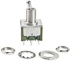 NKK SWITCHES M2022S2S1W01 Interruptor (Switch) de Palanca, Encendido-Encendido, DPDT, No Iluminado, M Series, Panel Mount