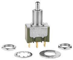 NKK SWITCHES M2018S2S1G01 Interruptor (Switch) de Palanca, (Encendido)-Apagado-(Encendido), SPDT, No Iluminado, M Series