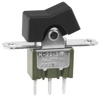 NKK SWITCHES M2012TNW01-DA Interruptor (Switch) de Balancín, Encendido-Nada-Encendido, SPDT, No Iluminado, Panel Mount, Negro
