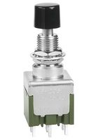 NKK SWITCHES MB2061SS1W01-BA Botón Pulsador, MB2000 Series, 6.5 mm, DPDT, Encendido-(Encendido), Roldana, Negro