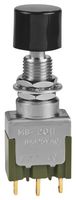 NKK SWITCHES MB2011SS1A01-CA Botón Pulsador, MB2000 Series, 6.5 mm, SPDT, Encendido-(Encendido), Roldana, Negro
