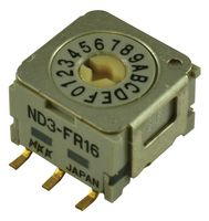 NKK SWITCHES ND3FR16P-R Interruptor Giratorio, 16 Posiciones, 1 polos, ND3 Series