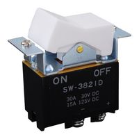 NKK SWITCHES SW3821D/UC Interruptor (Switch) de Balancín, Encendido-Nada-Apagado, DPST, No Iluminado, Panel Mount, Blanco