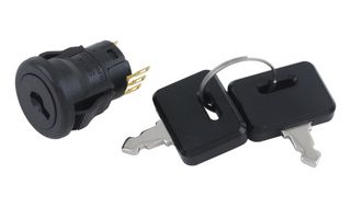 NKK SWITCHES SK14DGMG01 Interruptor de Llave, Encendido-Encendido-Encendido, SP3T, SK Series, 3 Posiciones, Soldable