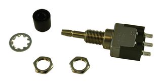 NKK SWITCHES MB2011LS1W01-BA Botón Pulsador, MB2000 Series, 6.5 mm, SPDT, Encendido-(Encendido), Roldana, Negro