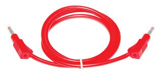 MUELLER ELECTRIC BU-2323-10-36-2 Test Lead, 4mm Banana Plug to 4mm Banana Plug, Red, 600 V, 45 A, 914.4 mm