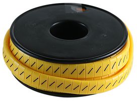 MULTICOMP PRO FM1(/) Wire Marker, Oval, Slide On Pre Printed, / (Slash), Black, Yellow, 5mm, 6 mm