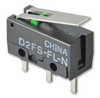 OMRON ELECTRONIC COMPONENTS D2FS-FL-N-T Microswitch, Ultra Subminiature, Hinge Lever, SPST-NO, Through Hole, 100 mA, 6 V