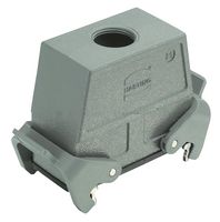 HARTING 19300160738 Heavy Duty Connector, Coupler, M40 Top Entry, High Profile, Hood, Top Entry, Aluminum Body, 2 Lever