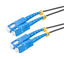 L-COM FCA-SSCUSCUD2 Fiber Optic Cable, Singlemode, 2 Fibers, 9µm / 125µm, SC Duplex to SC Duplex, 6.6ft