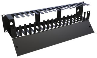 HAMMOND RB-HSF2 Cable Organizer, Horizontal, Steel, Blk, Finger Panel, Hammond Racks, RB-HSF Series
