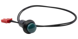 E-SWITCH RP8701AB2CCEBLKGRNNIL Botón Pulsador Industrial, RP8701 Series, 13.6 mm, SPST-NO-DM, Apagado-(Encendido)