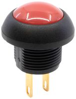 E-SWITCH RP8702AB2M3CEBLKREDNIL Botón Pulsador Industrial, RP8702 Series, 13.6 mm, SPST-NO-DM, Apagado-(Encendido), Roldana, Rojo