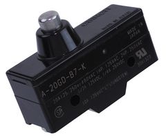 OMRON INDUSTRIAL AUTOMATION A-20GD-B7-K Microswitch, Snap Action, Short Spring Plunger, SPDT, Screw, 20 A, 250 V