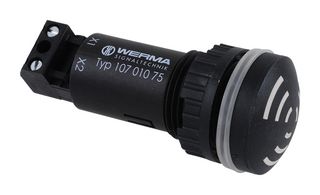 WERMA 10701075 Zumbador, Instalación, Continuo, 80dB, 2.4kHz, 24VCD, 24VCA, 8mA, IP65, 49mm de Altura