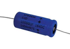 VISHAY 53D103G016HL6 Capacitor Electrolítico, Tubular, 10000 µF, 16 V, ± 10%, Pin de PC, 1000 horas a 105°C, Polar