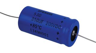 VISHAY 53D351F200JL6 Electrolytic Capacitor, Tubular, 350 µF, 200 V, ± 10%, PC Pin, 1000 hours @ 105°C, Polar