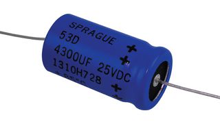 VISHAY 53D432G025HJ6 Capacitor Electrolítico, Tubular, 4300 µF, 25 V, ± 10%, Pin de PC, 1000 horas a 105°C, Polar