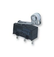 OMRON ELECTRONIC COMPONENTS D2F-L2 Microswitch, Ultra Subminiature, Hinge Roller Lever, SPDT, Solder, 3 A, 30 V