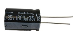 NICHICON UHE1V182MHD6TN Capacitor Electrolítico, Miniatura, 1800 µF, 35 V, ± 20%, Pin de PC, 1000 horas a 85°C, Polar