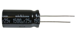 NICHICON UHE1E152MHD1TO Capacitor Electrolítico, Miniatura, 1500 µF, 25 V, ± 20%, Pin de PC, 1000 horas a 85°C, Polar