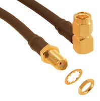 AMPHENOL RF 135111-04-M1.00 RF / Coaxial Cable Assembly, 3.3 ft, 1 m, RG58/U, SMA Right Angle Plug, SMA Bulkhead Jack, 50 ohm