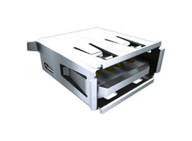 SAMTEC USB-B-S-F-B-VT Conector USB, USB Tipo B, USB 2.0, Receptáculo eléctrico, 4 Posiciones, Through Hole, Vertical