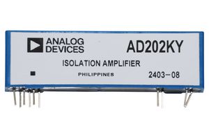 ANALOG DEVICES AD202KY Amplificador de Aislamiento, 1 Amplificadores, 1.5 kVrms, 13.5V to 16.5V, SIP, 10 Pines, 2 kHz