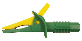 MULTICOMP PRO MP770920 Crocodile Clip, 25 mm Jaws Open, 82.5 mm Length, Yellow/Green