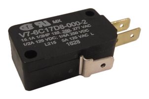 HONEYWELL V7-6C17D8-000-2 Interruptor Microswitch, Miniature, Palanca Recta, SPDT, Conexión Rápida, 15 A