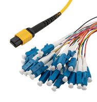 L-COM MPF24OS2-09LCR-5 Fiber Optic Cable, Singlemode, 9µm / 125µm, MPO Jack to 24x LC, 5 m