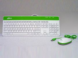 LOGISYS KBMS801WG Slim Keyboard and Mouse Combo with Two Port USB Hub