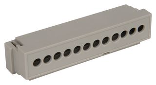 BUD INDUSTRIES DMB-4772-TGH Guarda de Terminal, Gabinetes Riel DIN Serie DMB, Pre Taladrado, 12 Terminales
