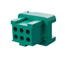 HARWIN G125-2040696L0 Carcasa de Conector, Verde, 2 filas, Gecko SL G125 Series, Receptáculo eléctrico, 6 Posiciones