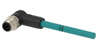 TE CONNECTIVITY TAD2423A201-200 Sensor Cable, D-Code, 90° M12 Plug, Free End, 4 Positions, 20 m, 65.6 ft, TAD Series