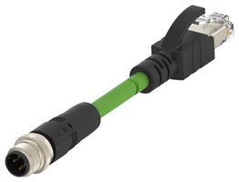 TE CONNECTIVITY TCD14741111-040 Cable de Sensor, Codificado-D, M12 Macho, RJ45 Macho, 4 Contactos, 4 m, 13.1 ft