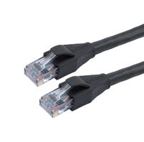 L-COM TRD524O-BLK-10F Cable Ethernet, Cat 5e, RJ45 Macho a RJ45 Macho, UTP (par trenzado sin blindaje), Negro, 3.05 m
