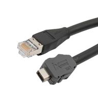 L-COM TRGIX604EC-BLK-30CM Cable Ethernet, Cat6a, IX Tipo B Macho a RJ45 Macho, FUTP (par trenzado no blindado laminado)