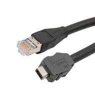 L-COM TRGIX604EC-BLK-5M Cable Ethernet, Cat6a, IX Tipo B Macho a RJ45 Macho, FUTP (par trenzado no blindado laminado)