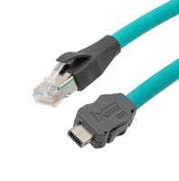L-COM TRGIX604IN-TEL-5M Ethernet Cable, Cat6a, IX Type B Plug to RJ45 Plug