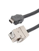 L-COM TRGIX605EC-BLK-20CM Ethernet Cable, Cat6a, IX Type A Plug to RJ45 Jack, FUTP (Foiled Unshielded Twisted Pair), Black