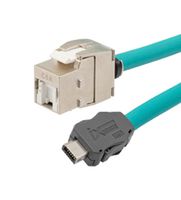 L-COM TRGIX606IN-TEL-3M Ethernet Cable, Cat6a, IX Type B Plug to RJ45 Jack