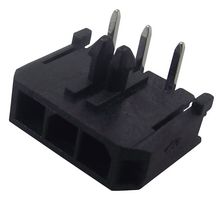 MOLEX 43650-0300 Cabezal de Pin, Potencia, 3 mm, 1 Líneas, 3 Contactos, THT (Through Hole) Ángulo Recto